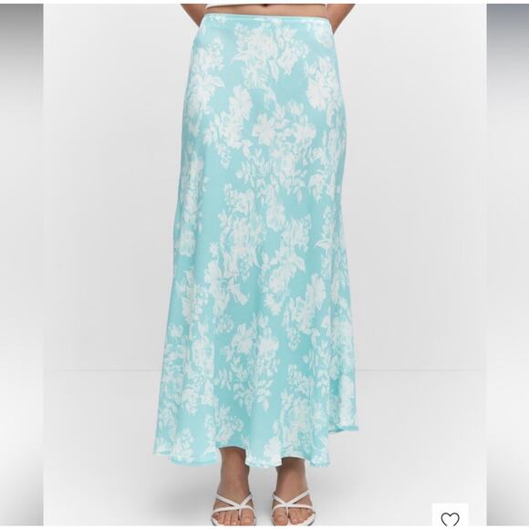 Mango Dresses & Skirts - Mango Women’s Blue Maxi A Line Skirt Floral Flowy Party Events Small NWT